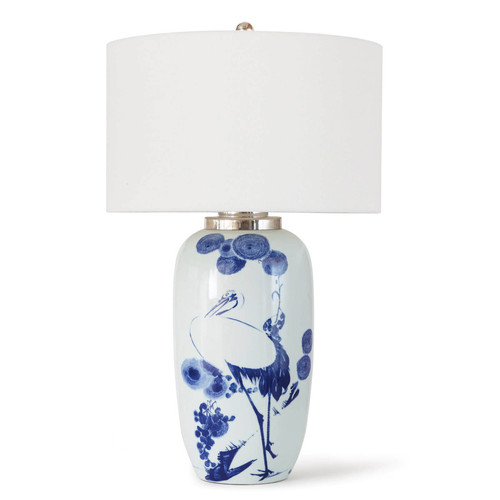 Kyoto styled blue and white coastal lamp